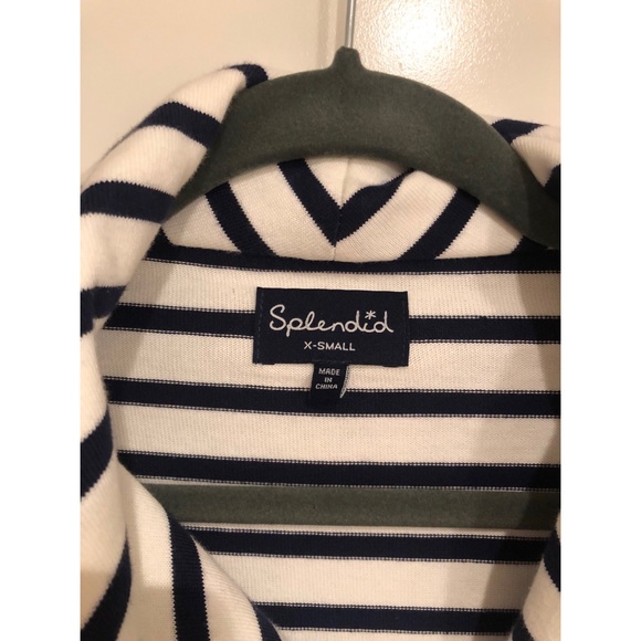 Splendid Vista Stripe Moto Jacket in Navy + White - Picture 7 of 7